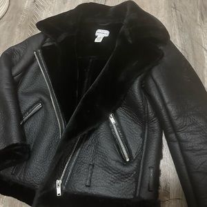 Faux Leather Fur Lined Jacket XS